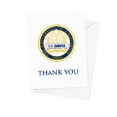 Fan Frenzy Gifts UC Davis Aggies Officially Licensed Crest White Thank You Card 10-pack